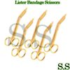 5 (Five) Pieces Bandage Scissors Nurses Surgical Instrument Full Gold