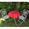 39" (1.0M) DIAMETER ROUND BISTRO PVC/VINYL TABLECLOTH - RED & WHITE POLKA DOT