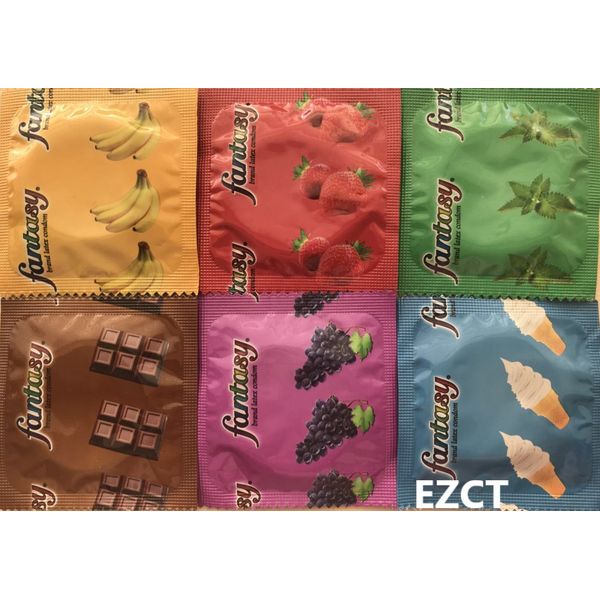 Fantasy Flavored Condoms Pack 72 Condoms : Variety of Flavors Such As Vanilla, Strawberry, Mint, Grape, Chocolate, and Banana. [The Random Fun That You Will Not Know Until You Have Used.]