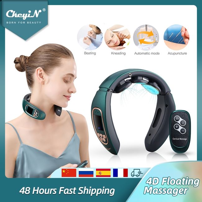 Automatic 4-Head Heating Neck Massager Heat Deep Kneading Massage for Pain  Relief. Remote Control 6
