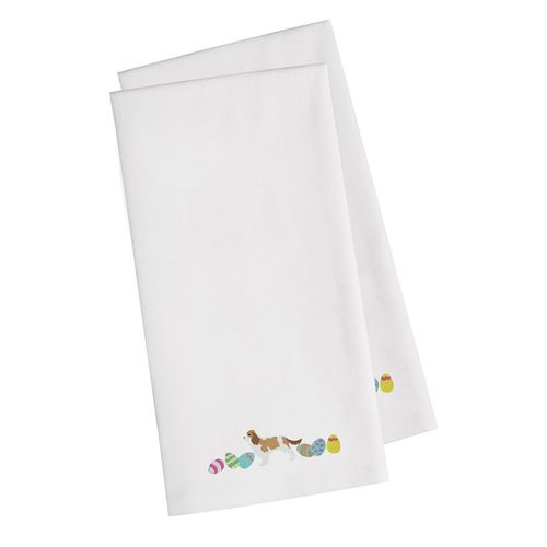 Caroline's Treasures CK1622WHTWE Cavalier Spaniel Easter White Embroidered Towel Set of 2 Decorative Bathroom Guest Hand Towel for Hand, Face, Tea, Dishcloth, 19 X 25, White
