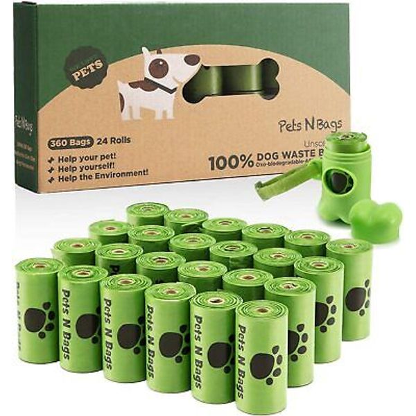 Pets N Bags Dog Poop Bags, Dog Waste Bags, Biodegradable Unscented Refill Rolls,