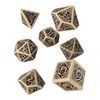 Q-Workshop QWOCER18 Qworkshop 7 Piece Celtic 3D Revised Dice Set, Beige and Black, Multi-Color