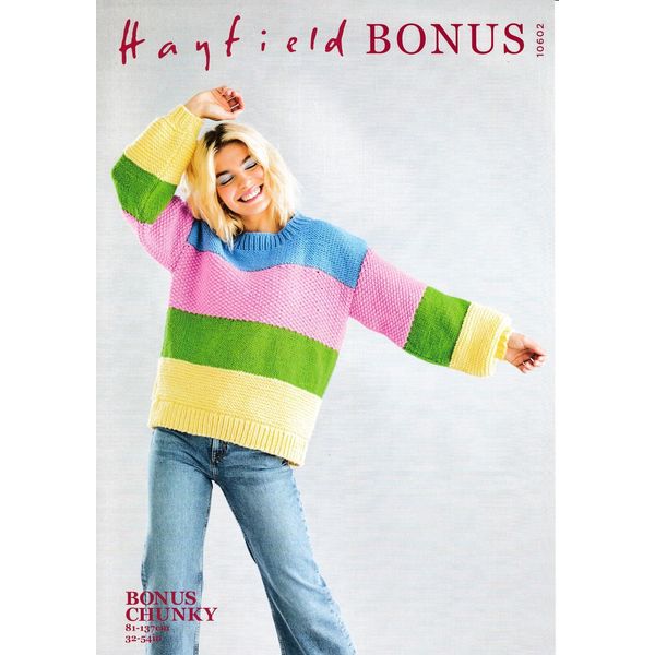 Hayfield Bonus Chunky Knitting Pattern - 10602 Sweater