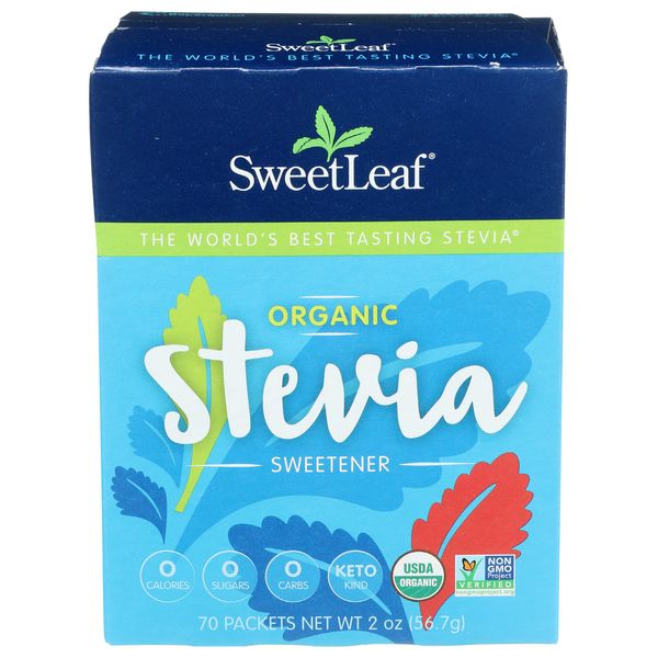 SweetLeaf Organic Stevia Sweetener, 70 Count