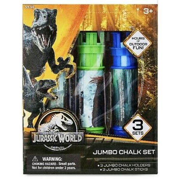 Jurassic World Jumbo Sidewalk Chalk 3 Colors with Holders