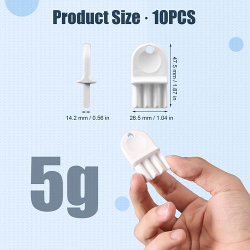 10pcs Toilet Paper Dispenser Key, Universal Paper Towel Dispenser Key Replacement Tissue Dispenser Key Hard Plastic Waffle Toilet Paper Dispenser Key for Janitors Maintenance Professionals (White)
