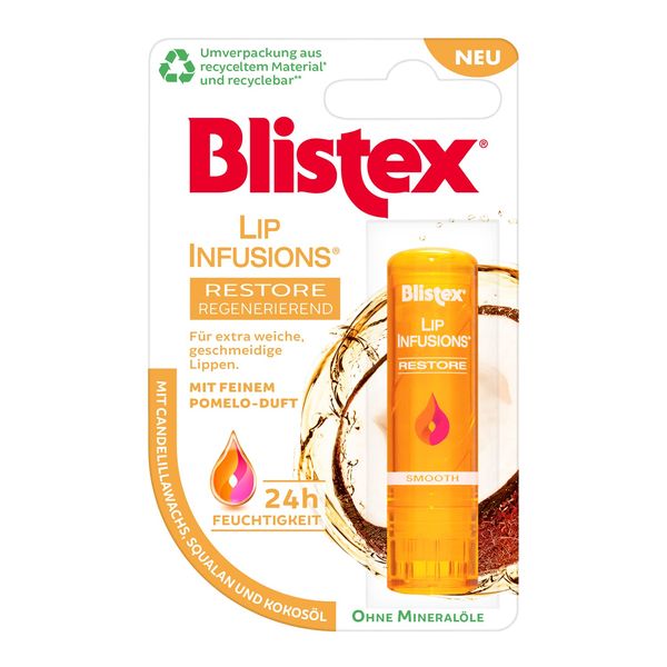 Blistex Lip Infusions Restore | Reichhaltige Lippenpflege ohne Mineralöle | Für ein geglättetes, super softes Lippengefühl | 3,7 g