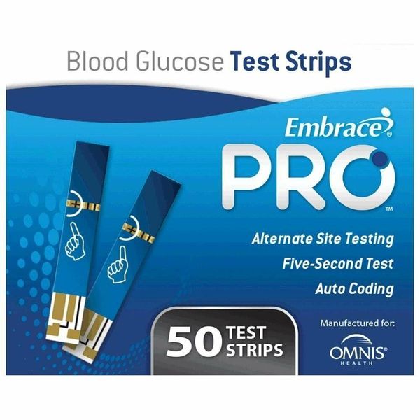 EmbracePro Blood Glucose Test Strips Five Second Test & Auto Coding 50Ct 6 Pack