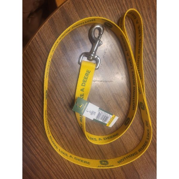 John Deere Themed Dog Pet Leash, 4 feet x 1 inch  Yellow green New with Tags!