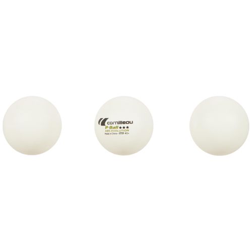 Cornilleau ITTF Plastic ABS Evolution 3 Star Competition Table Tennis Balls (Pack of 3), White