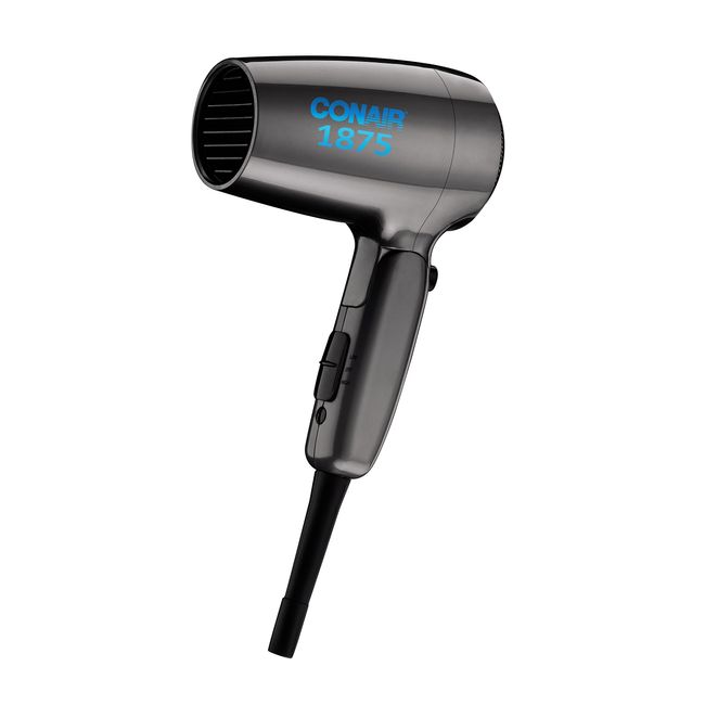 Conair Travel Hair Dryer with Dual Voltage, 1875W Compact Hair Dryer with Folding Handle, Travel Blow Dryer