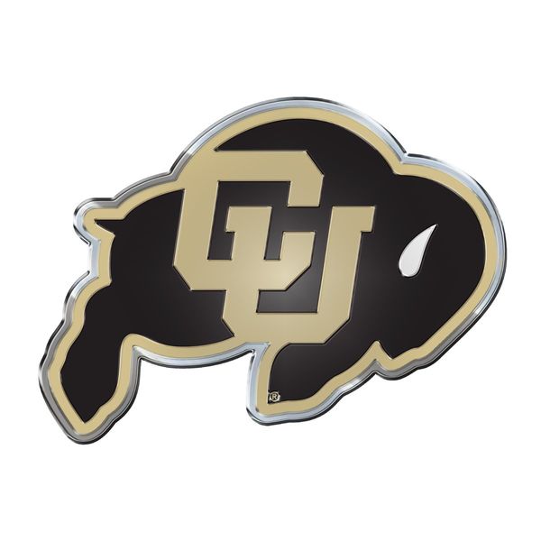 FANMATS 60519 Colorado Buffaloes Heavy Duty Aluminum Embossed Color Emblem, Auto Emblem Decal