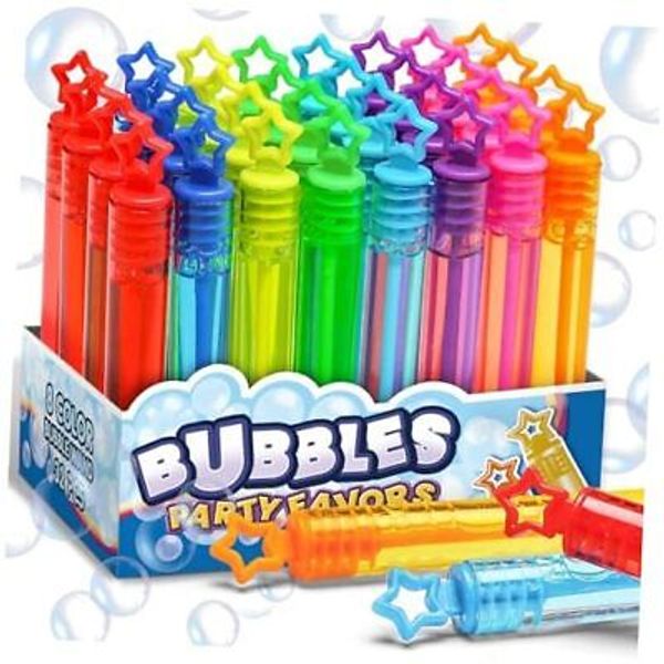 32 Pcs 8 Colors Neon Bubbles Party Favors For Kids, Mini Star Bubble Wand Bulk