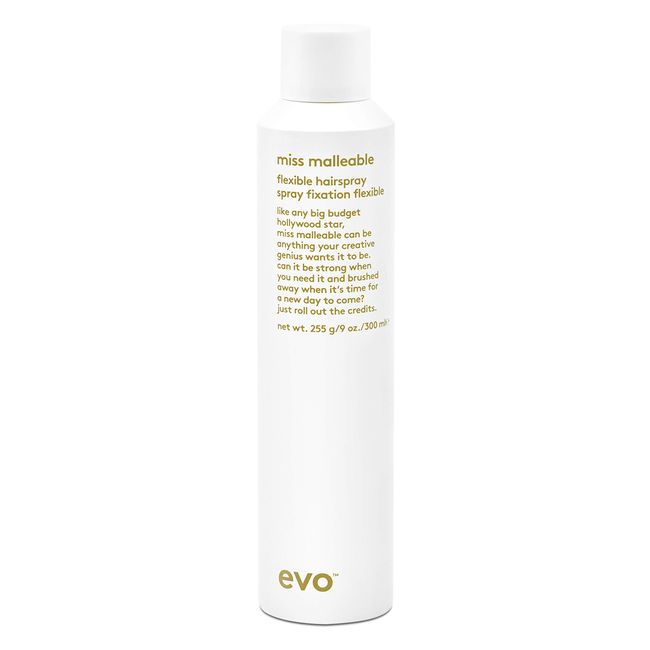 EVO Miss Malleable Flexible Hairspray - Hair Volume Spray - Strong Hold Hairspray With Full Support & Control - 300ml / 9oz