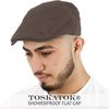 TOSKATOK Men's Shower Proof Water Resistant Flat Cap- Brown
