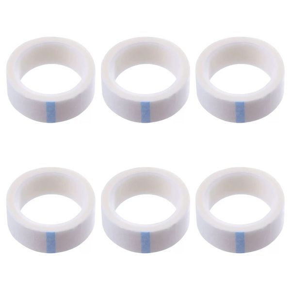 6 Rolls Micropore Surgical Tape, Microporous Tape 1.25cm X 9.1m First Aid Medical Tape Earring Cover Up Tape (White)