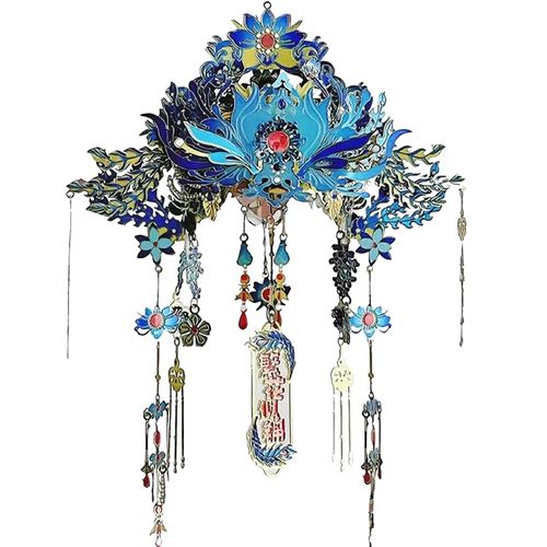 3D Metal Puzzle for Adults with Crown Design for Women Queen Princess,Elegant Wedding Metal Puzzle Model Building Kits Creative Ornament Suitable for Home Decor DIY Art Craft (Need Assembly) (Blue)