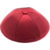 Rimmon Judaica Plain Satin Kippah with 6 Sections, Red, Medium