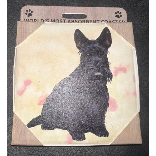 E&S Pets, World's Most Absorbent Coaster, Stone, Dog, SCOTTIE