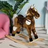 Qaba Children Rocking Plush Horse Ride on Toy Toddler Pony Rocker w/ Song