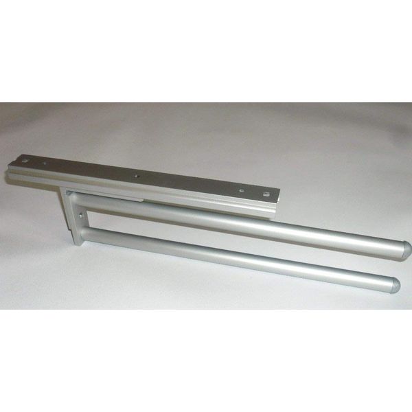 Pull Out Kitchen Towel Holder Rail SILVER 2-ARM 330 mm