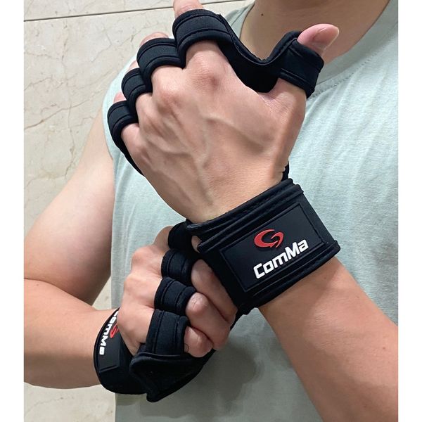 ComMa Sports Gloves Weight Pull-Up Push-Up Chin-Up Iron Bar Palm Wrist Guards, Mixed Colors