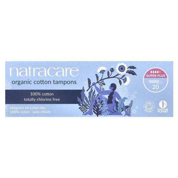 Organic Cotton Tampons, Super Plus, 20 Tampons