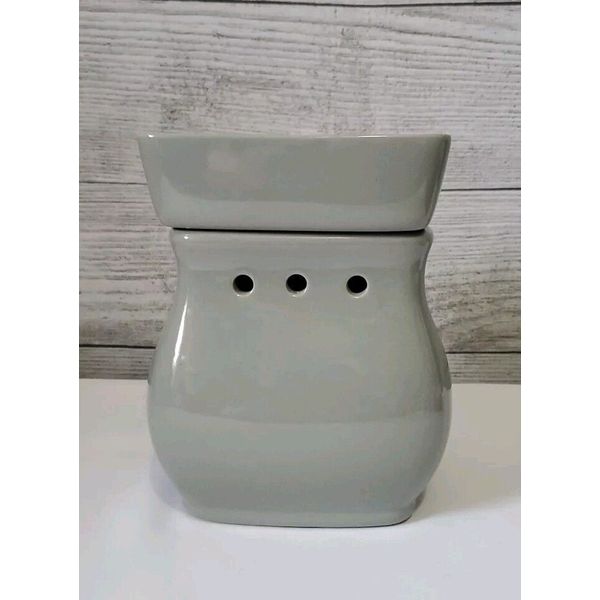 Classic Grey Curve Scentsy Ceramic Wax Warmer & Light Gloss Finish Home Decor