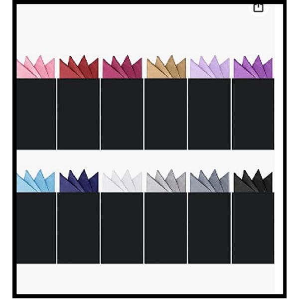 12 Pcs Pocket Squares for Men Prefolded Suit Pocket Squares on Card Masculine Po