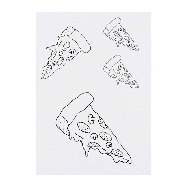 4 x 'Pizza Slice' Temporary Tattoos (TO00015696)