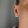 81stgeneration Women's 925 Sterling Silver Small Boho Ocean Whale Tail Stud Earrings
