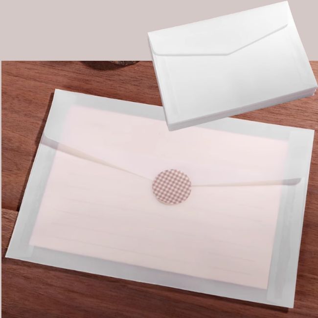 Quikaboo Translucent Envelopes Glassine Paper Mini Transparent Glassine Envelopes Invitation Birthday Party Transparent Envelopes Waterproof 125x175mm 30pcs