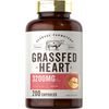 Grass Fed Beef Heart 3200mg | 200 Capsules | Desiccated Pasture Raised Bovine Supplement | Non-GMO, Gluten Free | by Herbage Farmstead