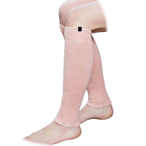 mite Leg Warmers for Men and Women, Made in Japan, Stretchy, Non-Slip, Cold Protection, Supporter, Meet Light Long, Salmon Pink