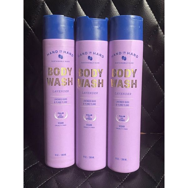 Lot of 3 Hand In Hand Lavender Buds & Ylang Ylang Body Wash 10oz each 30oz total