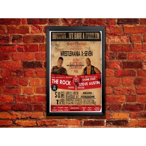 Stone Cold Steve Austin Vs The Rock Wrestlemania 17 Poster