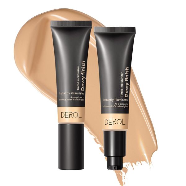 Matte Tinted Moisturizer Foundation Primer – 2-IN-1 feuchtigkeitsspendende getönte Creme – Dewy Finish Cream Foundation und leichter Gesichtsprimer (04, 30ml)