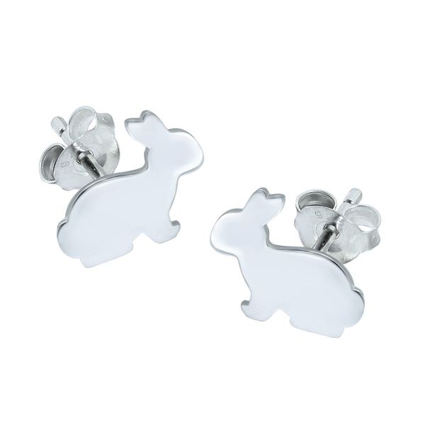 Bunny Rabbit Earrings 925 Sterling Silver