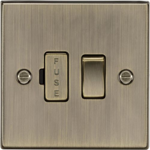 Knightsbridge CS63AB 13A Switched Fused Spur Unit - Square Edge Antique Brass