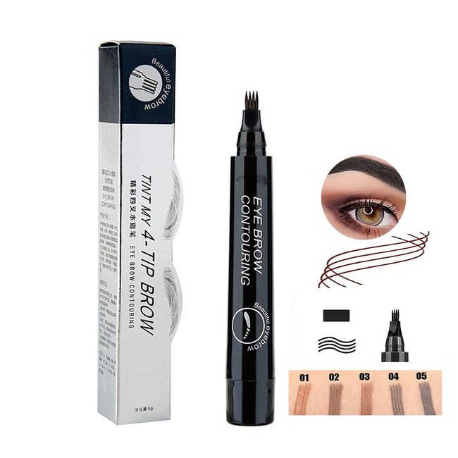 Tukefev 4 Point Eyebrow Wear Waterproof Proof No Color Microblading Eyebrow Pen Impermeable With Simulation Root Clear Four Claw Eyebrow Explaining No Fading Eyebrows