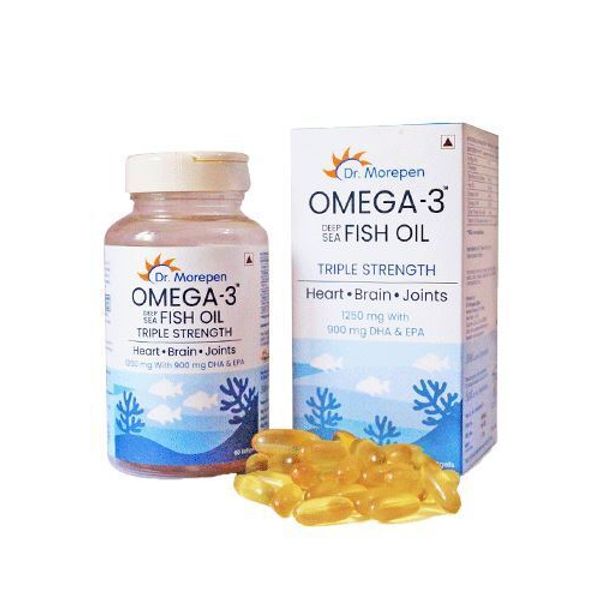 Dr Morepen Omega-3 Deep Sea Fish Oil Triple Strength (60 Softgels)