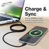 BoxWave Cable Compatible with OnePlus Buds 3 - DirectSync PD Cable (3ft) - USB-C to USB-C (100W), Type C Braided Charge and Fast Sync - Jet Black