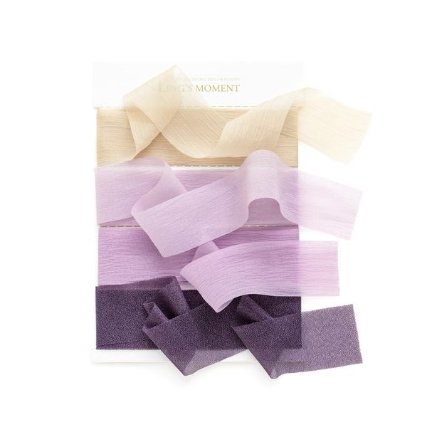 Ling's moment Lavender Chiffon Ribbon,1.6Yd Purple Handmade Silk Ribbon,Fabric Ribbon Use for Gift Wrapping Wedding Floral Bouquets Party Decoration,Ribbons for Baby Shower Holiday Decor