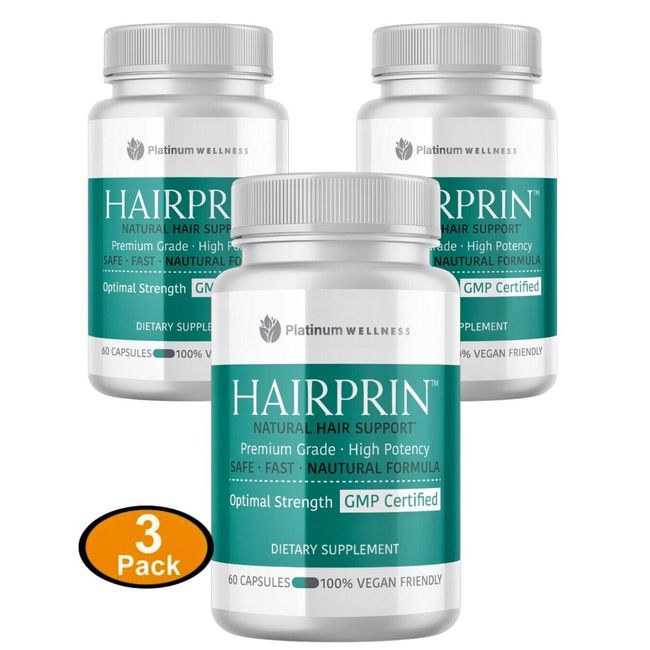 3 PACK-Hairprin Natural Hair Support Supplement-Capsules