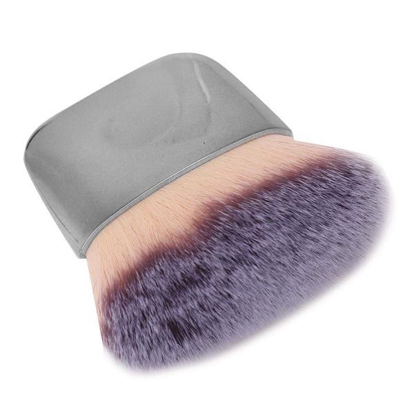 Mini Makeup Brush Soft Hair Loose Powder Blush Brush Foundation Brush Beauty Tool for Blending Liquid, Cream or Powder Cosmetics (Silver)