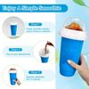Magic Quick Frozen Smoothies Maker - Large Slushie Machine, DIY Squeeze Cup (Blue+Yellow)