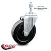5 Inch Hard Rubber Wheel Swivel 10mm Threaded Stem Caster Service Caster