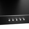 30 in Kitchen Range Hood Wall Mounted 450 CFM Mechanical Control Black LED Light