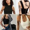 Aresvns waterproof full arm temporary tatttoos 8 sheets and 10 sheets black half arm fake tattoo stickers